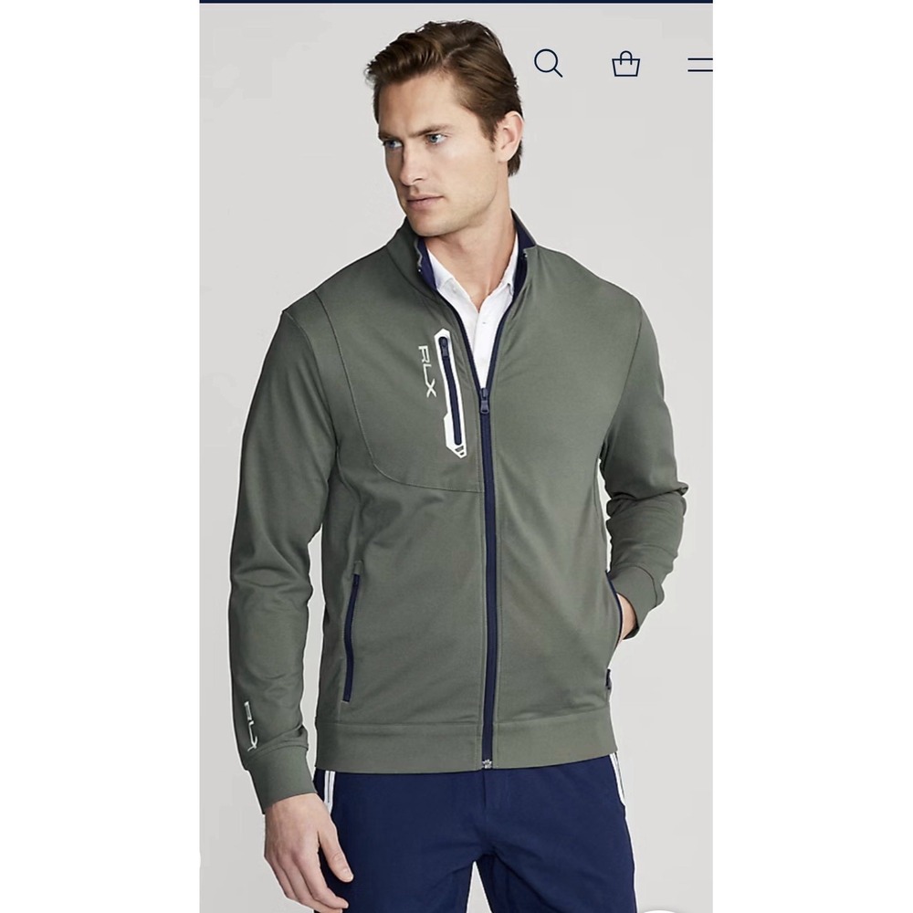 Polo Ralph Lauren RLX Performance Interlock Jacket Mens XL Green Stretch Wicking
